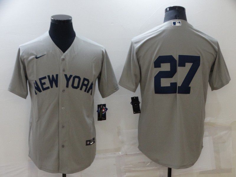 Men New York Yankees #27 No Name Grey Game 2022 Nike MLB Jersey->new york yankees->MLB Jersey